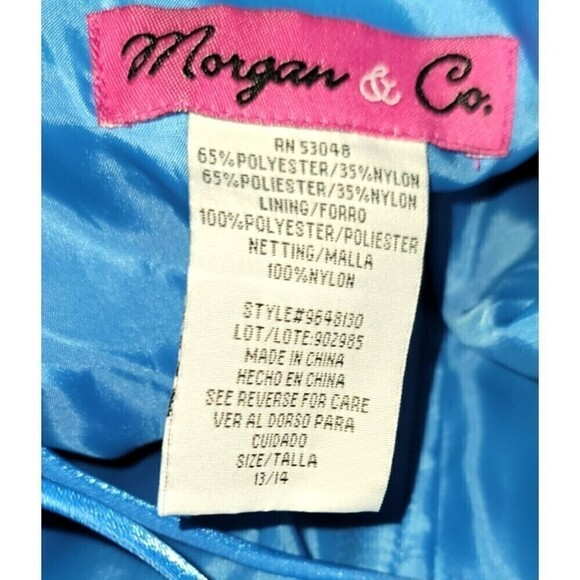 NWT - Morgan & Co. "Formal-Prom-Ball Dress" Classic Ocean Blue - Size 13/14 - Picture 9 of 12